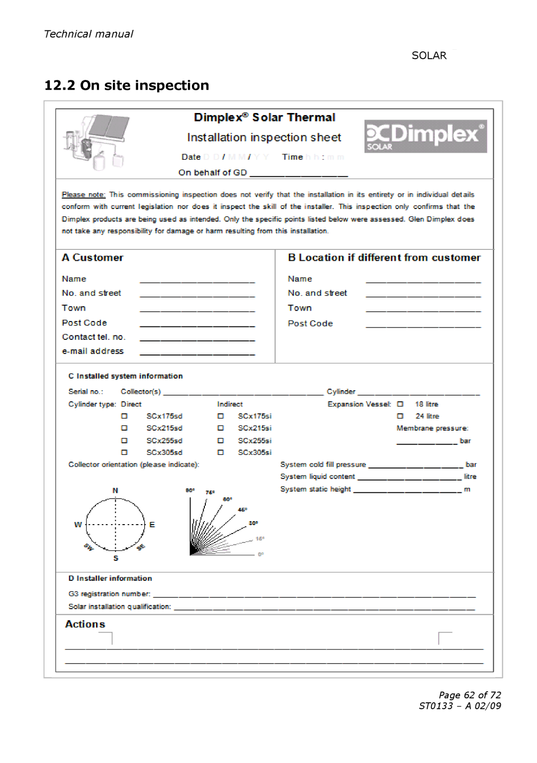 Dimplex ST0133 technical manual On site inspection 