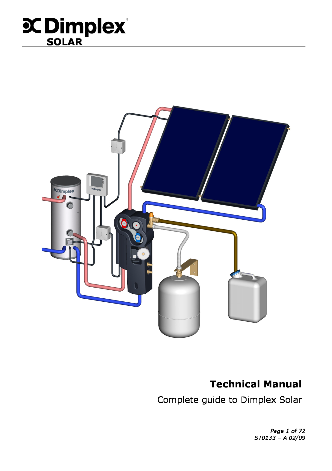 Dimplex technical manual SOLAR Technical Manual, Complete guide to Dimplex Solar, Page 1 of ST0133 - A 02/09 