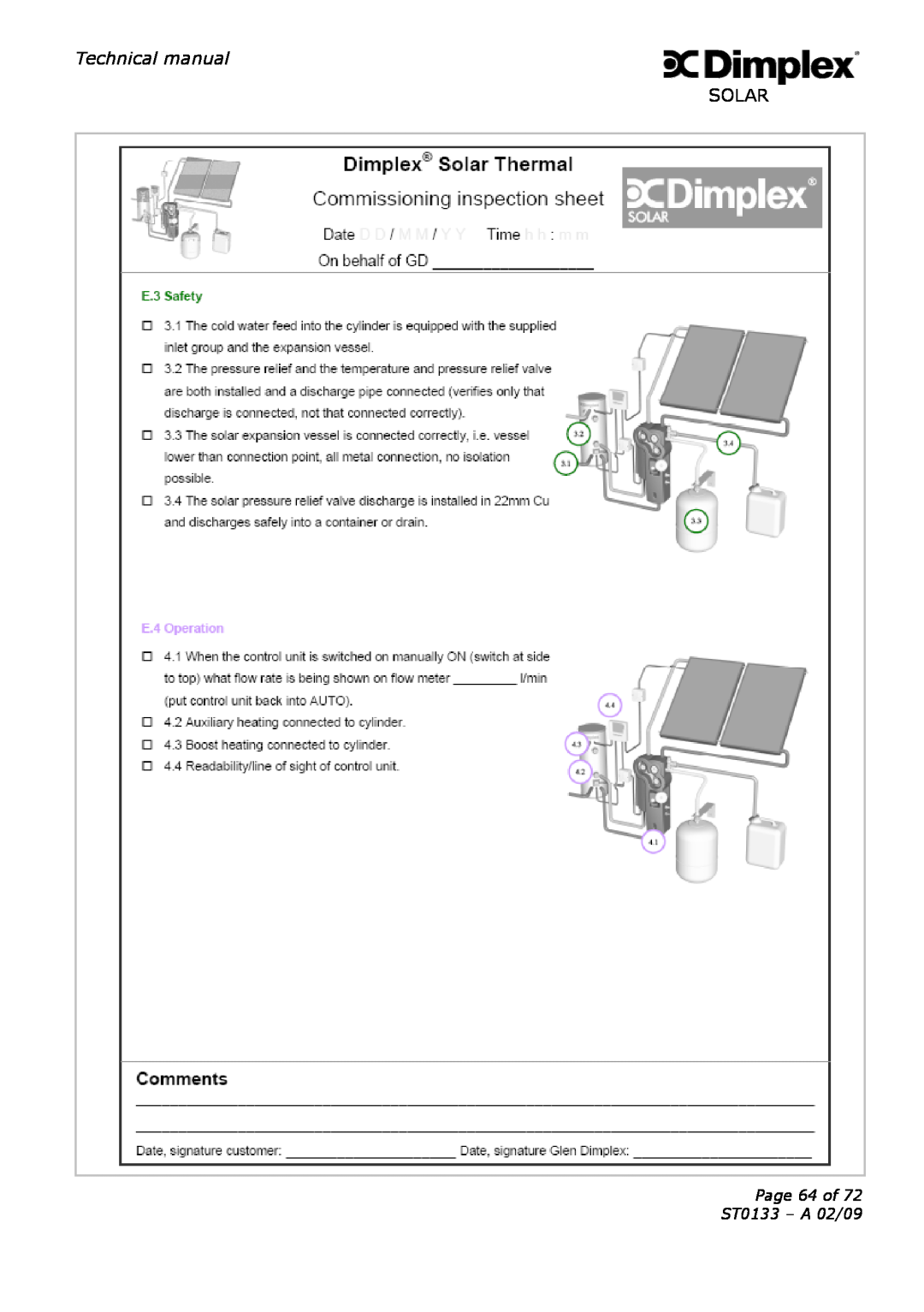 Dimplex technical manual Technical manual, Page 64 of ST0133 - A 02/09 