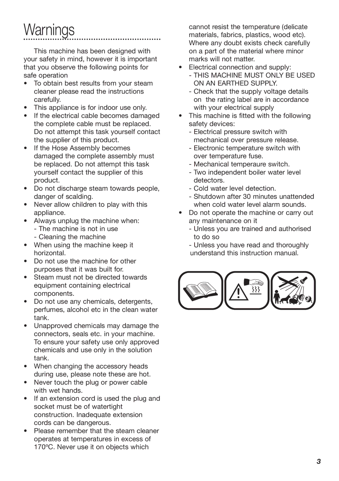 Dimplex SV8000 manual This Machine Must only be Used on AN Earthed Supply 