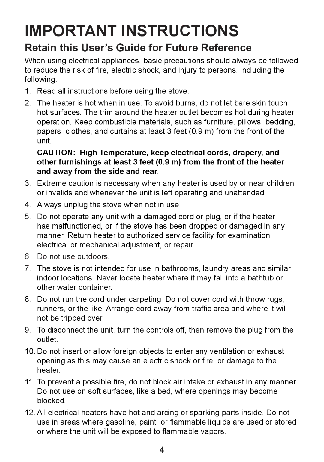 Dimplex TDS8515, CDS8515 owner manual Important Instructions, Retain this User’s Guide for Future Reference 