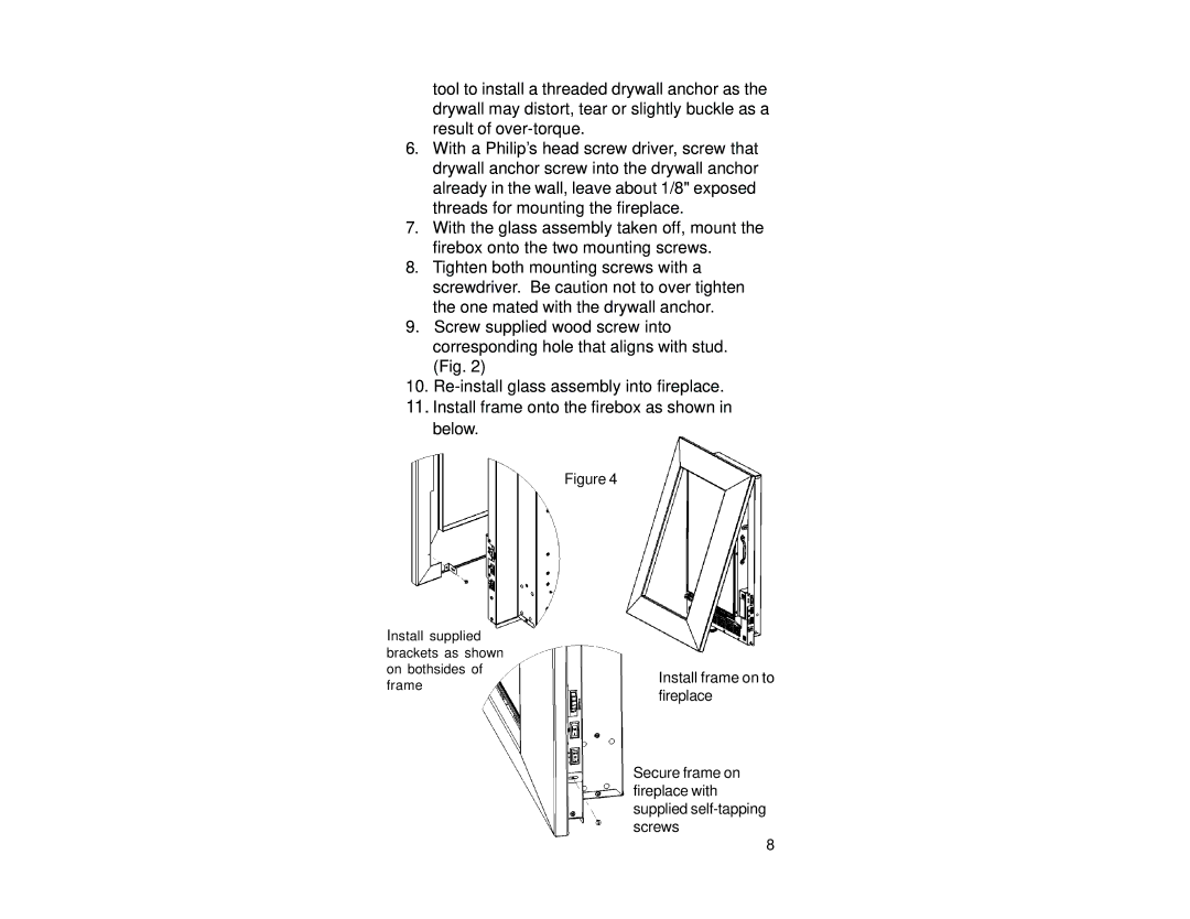 Dimplex V1525BT, V1525RT manual Install supplied brackets as shown On bothsides 