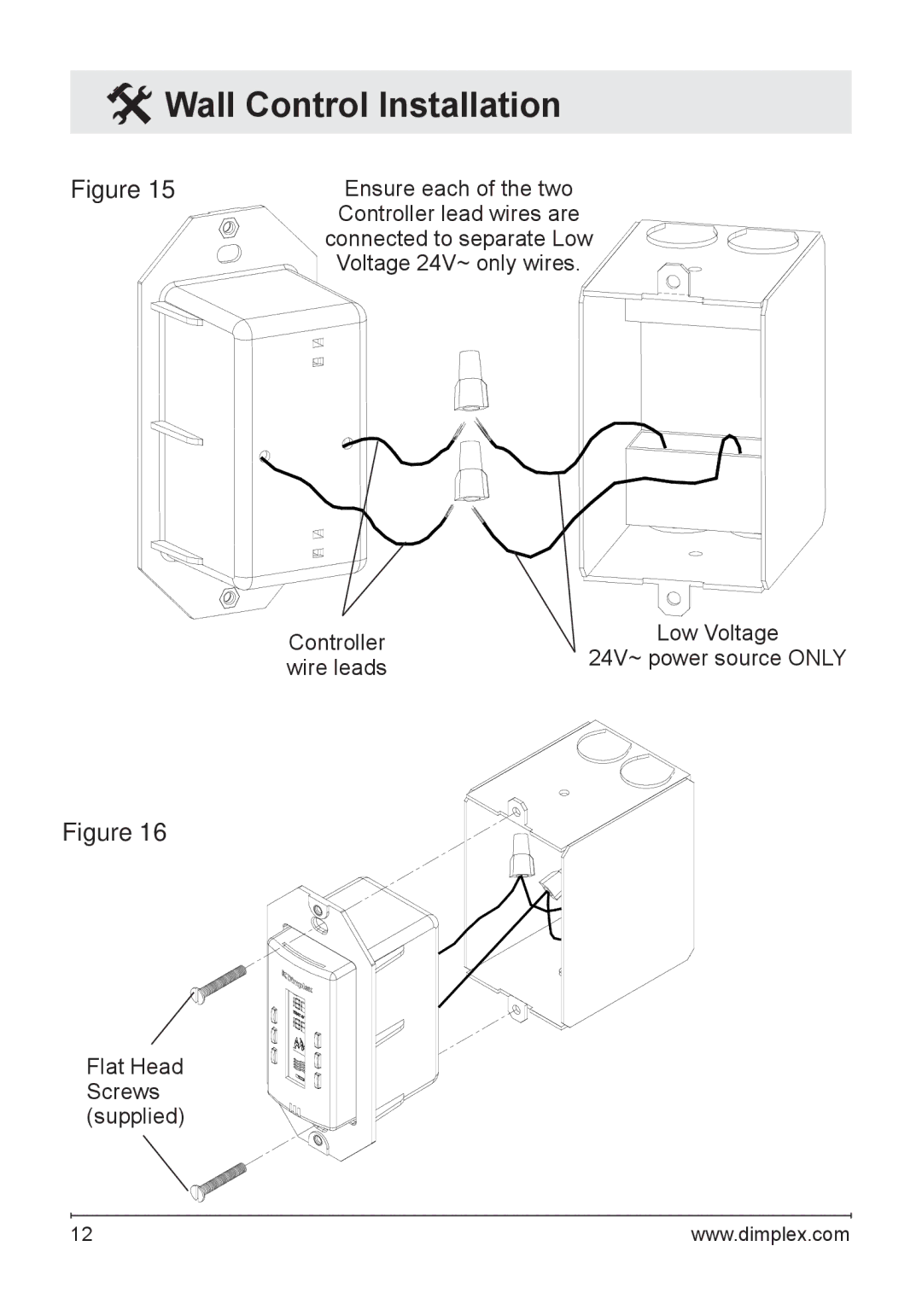 Dimplex WRCPF-KIT owner manual Wire leads 