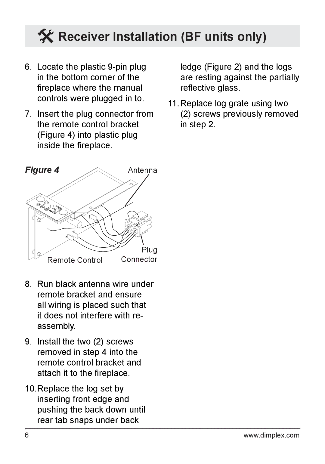 Dimplex WRCPF-KIT owner manual Antenna 