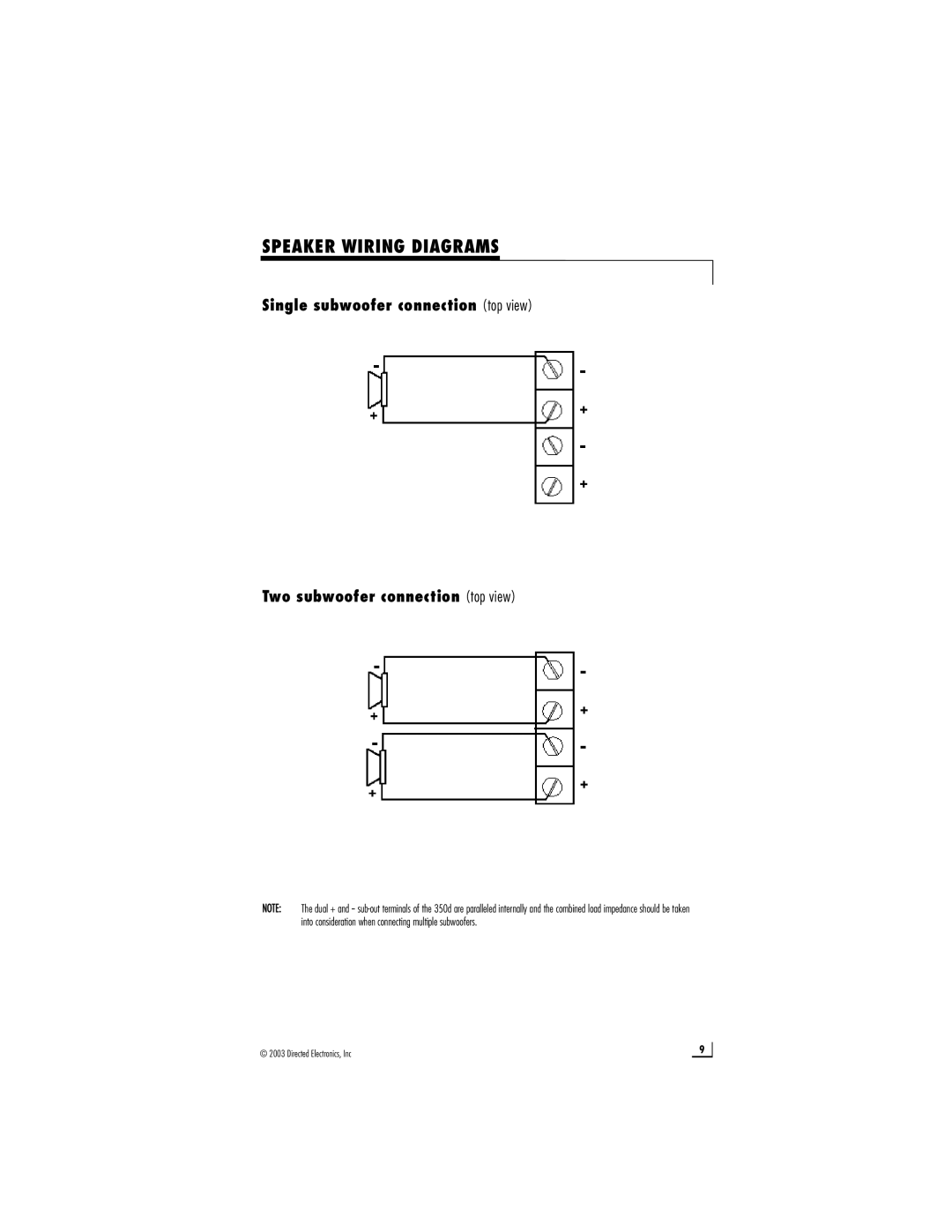 Directed Audio 350d manual Speaker Wiring Diagrams 