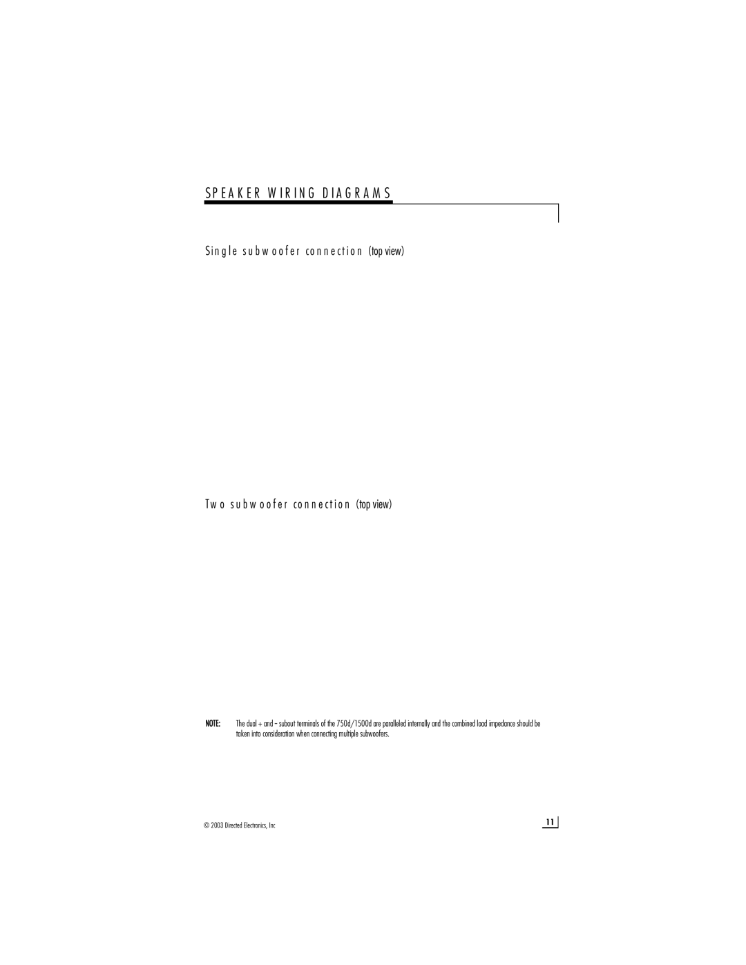 Directed Audio 750d 1500d manual Speaker Wiring Diagrams 