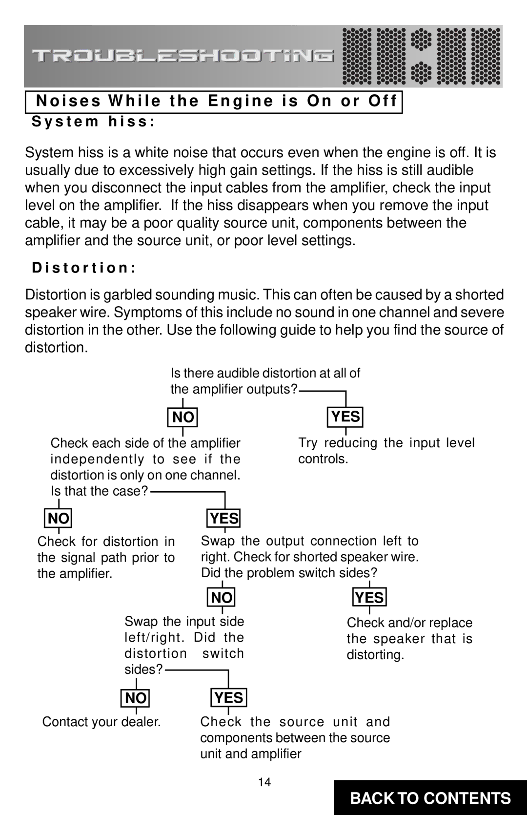 Directed Electronics 225A, TD2200 specifications I s e s W h i l e t h e E n g i n e i s O n o r O f f, S t e m h i s s 