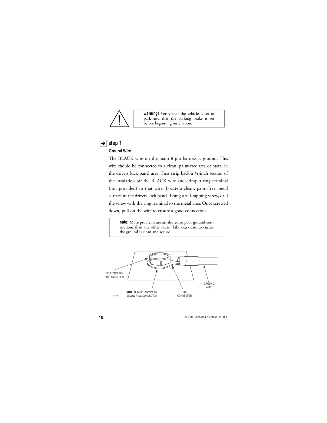 Directed Electronics 359D manual Step 