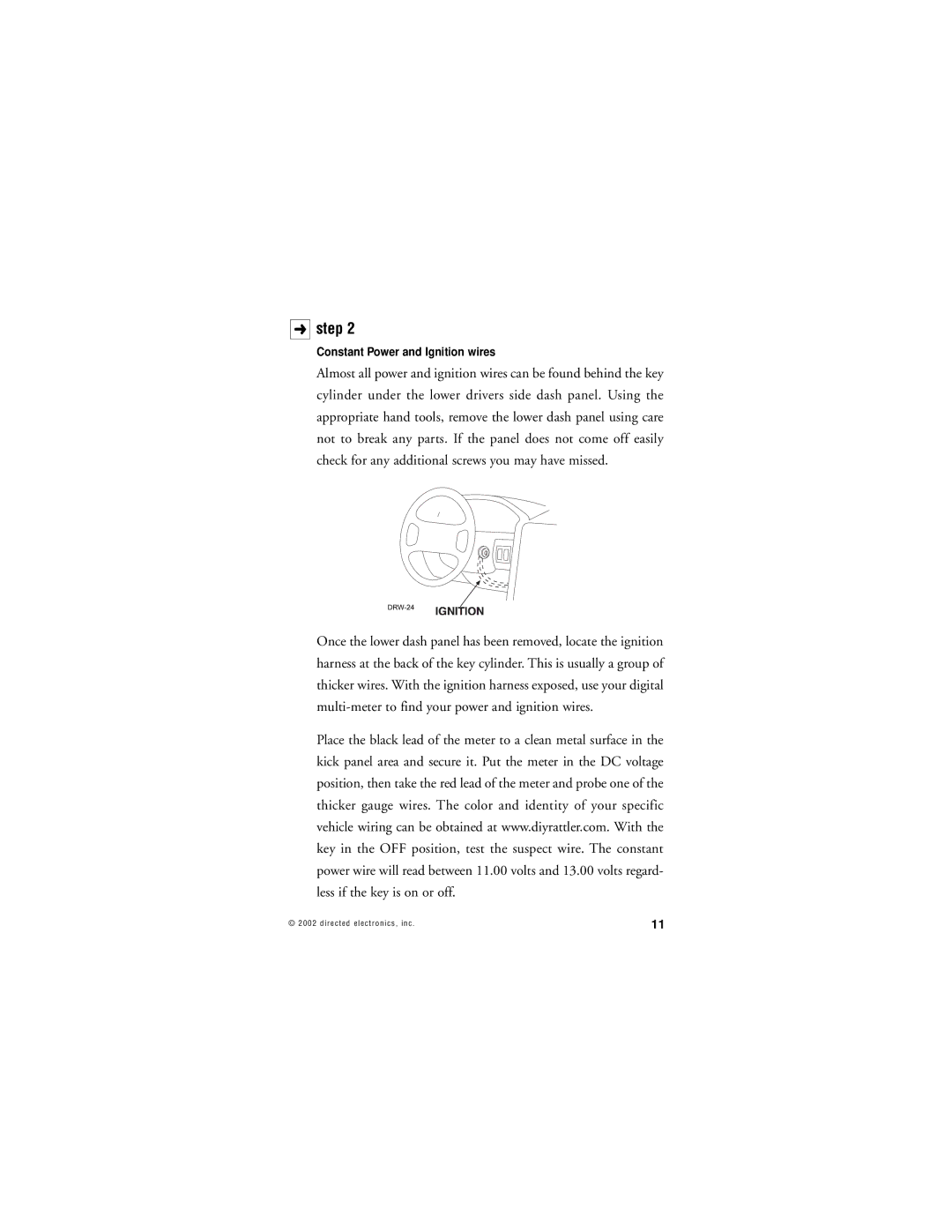 Directed Electronics 359D manual Constant Power and Ignition wires 