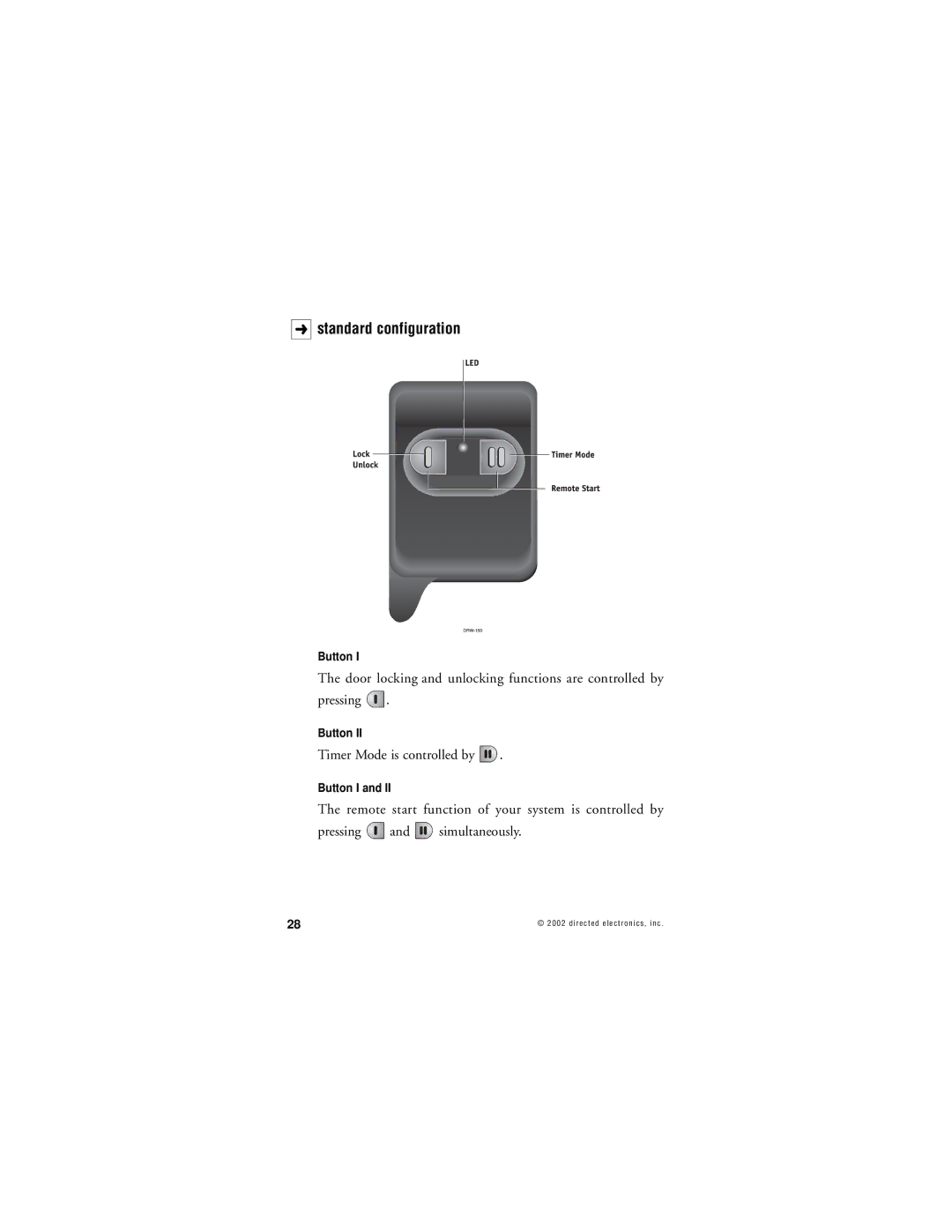 Directed Electronics 359D manual Standard configuration 