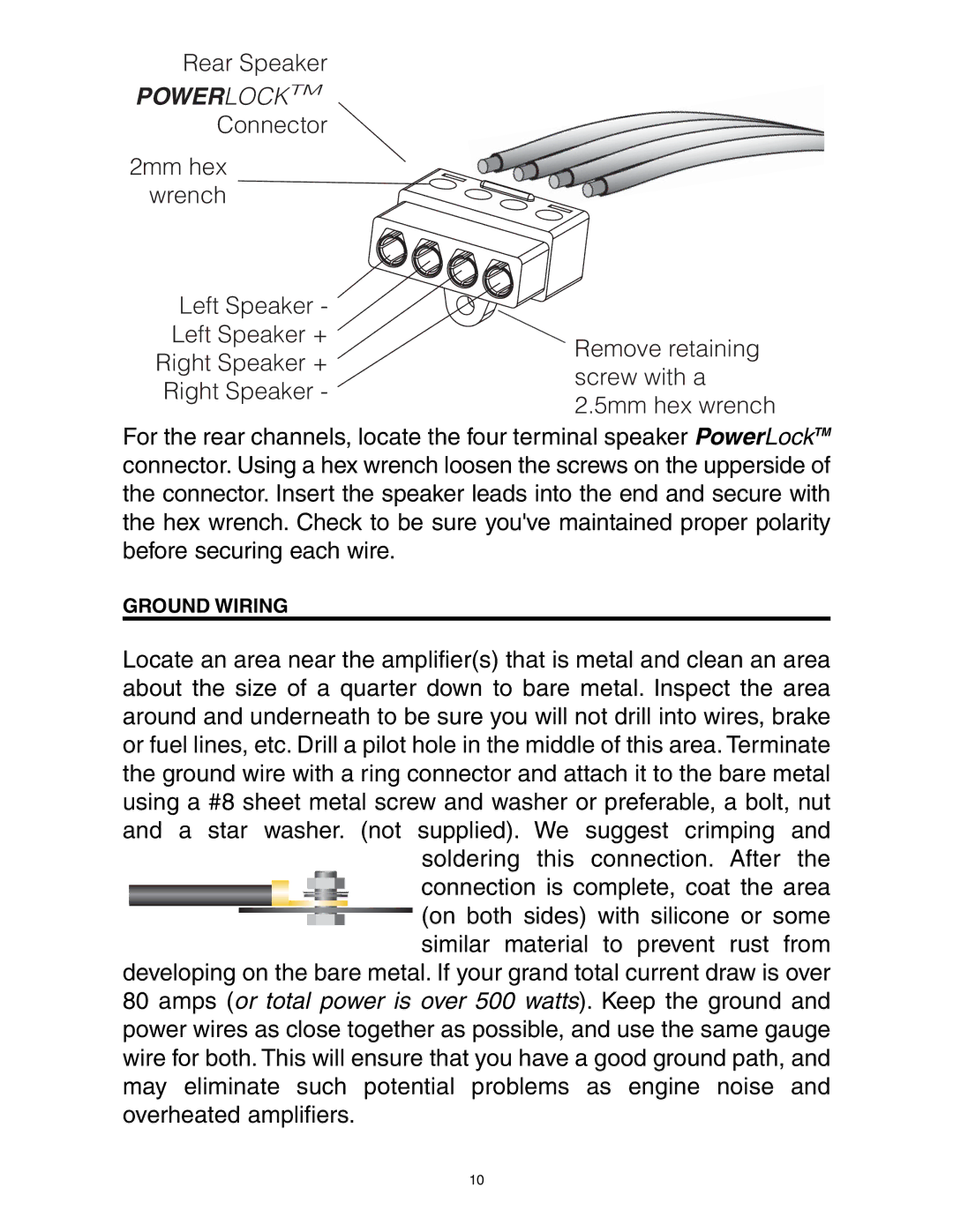 Directed Electronics A600/4, A1200/4 manual Ground Wiring 