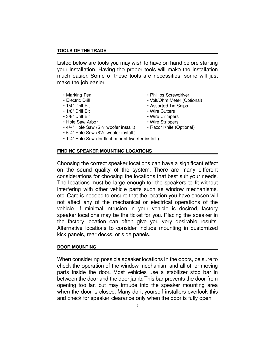 Directed Electronics G38106 manual Tools of the Trade 