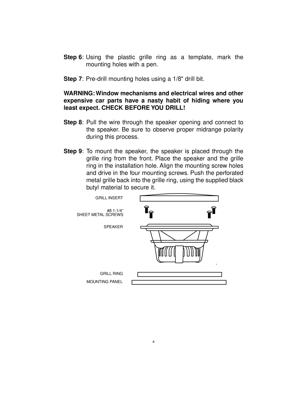 Directed Electronics G38106 manual Grill Insert 