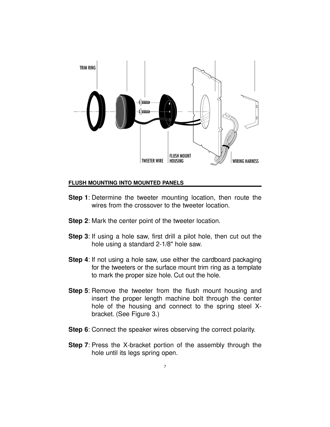 Directed Electronics G38106 manual Flush Mounting Into Mounted Panels 