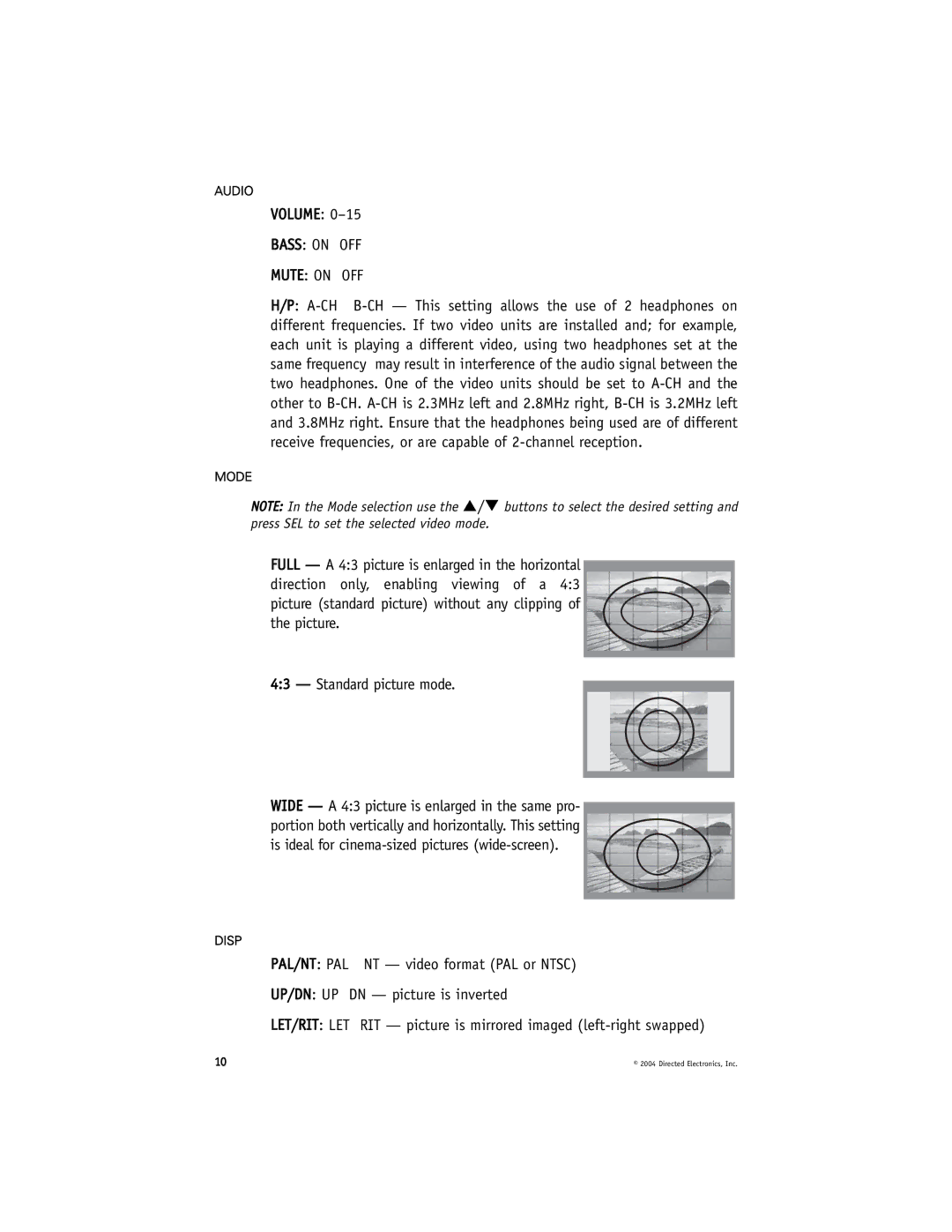 Directed Electronics HVM702 installation manual Bass on OFF Mute on OFF 