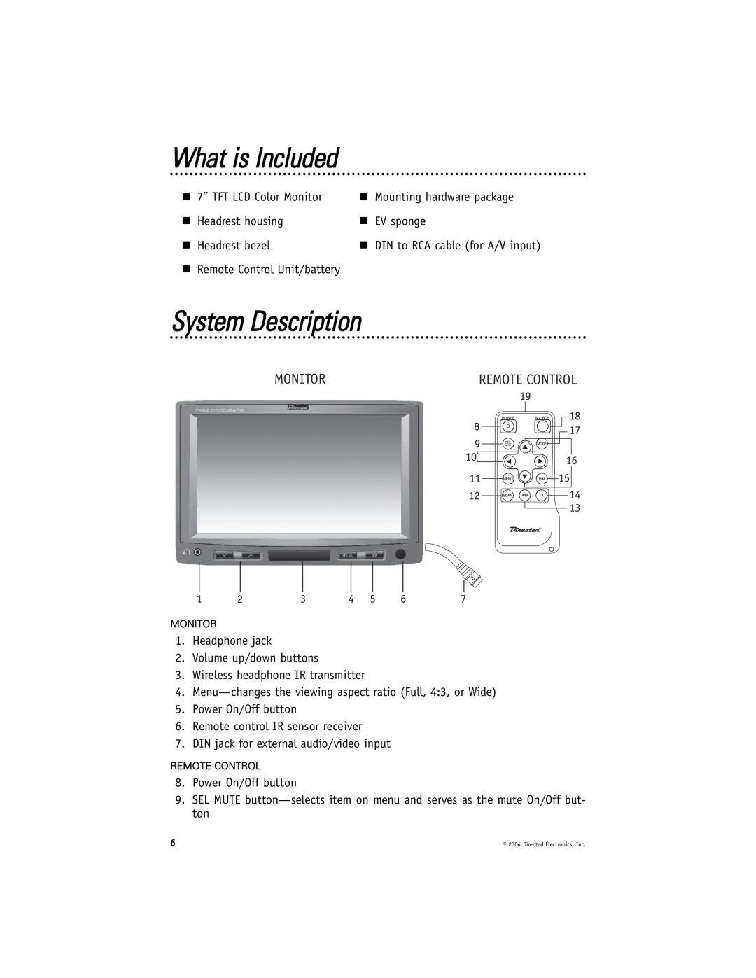 Directed Electronics HVM702 installation manual What is Included, System Description 