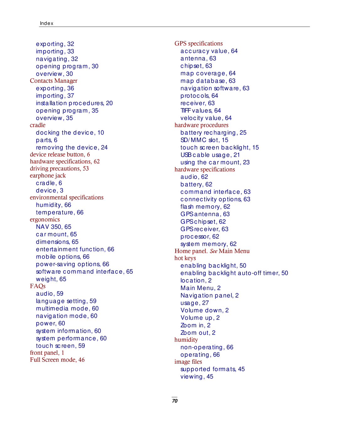 Directed Electronics NAV350 manual Supported formats, 45 viewing 