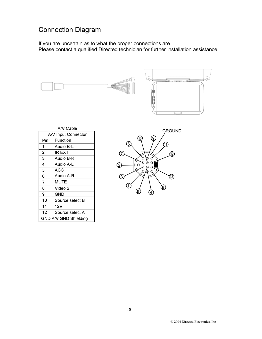 Directed Electronics OHD1502 manual Connection Diagram 