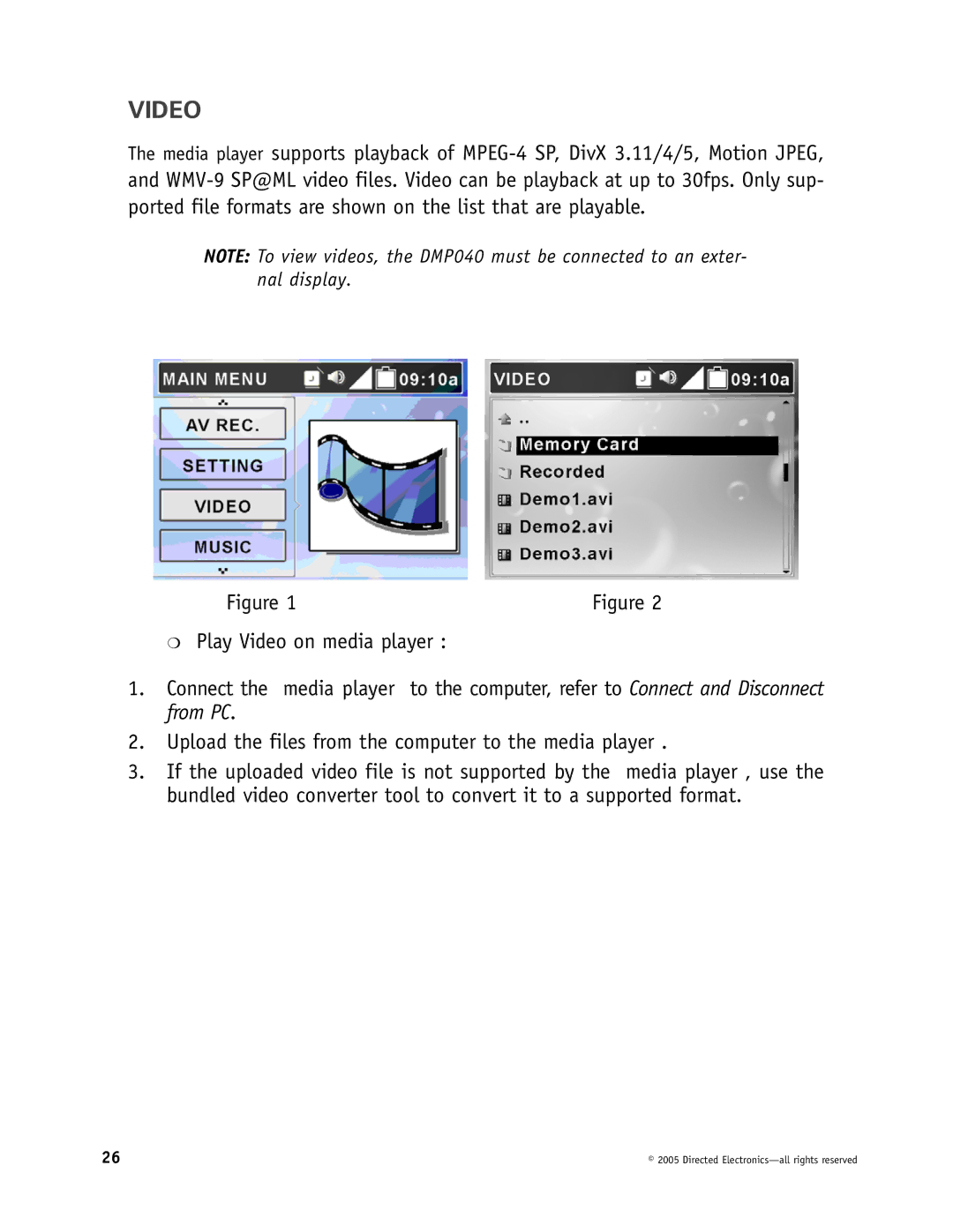 Directed Electronics OHV1021, OHV901, OHV1202 manual Video 