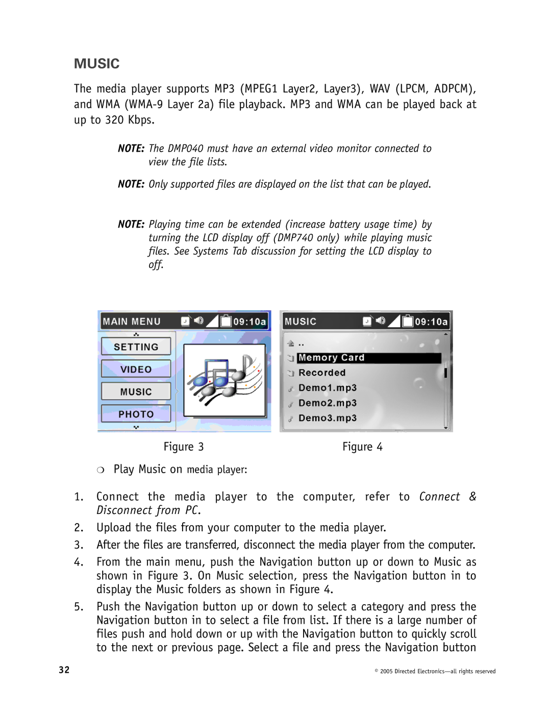 Directed Electronics OHV1021, OHV901, OHV1202 manual Music 