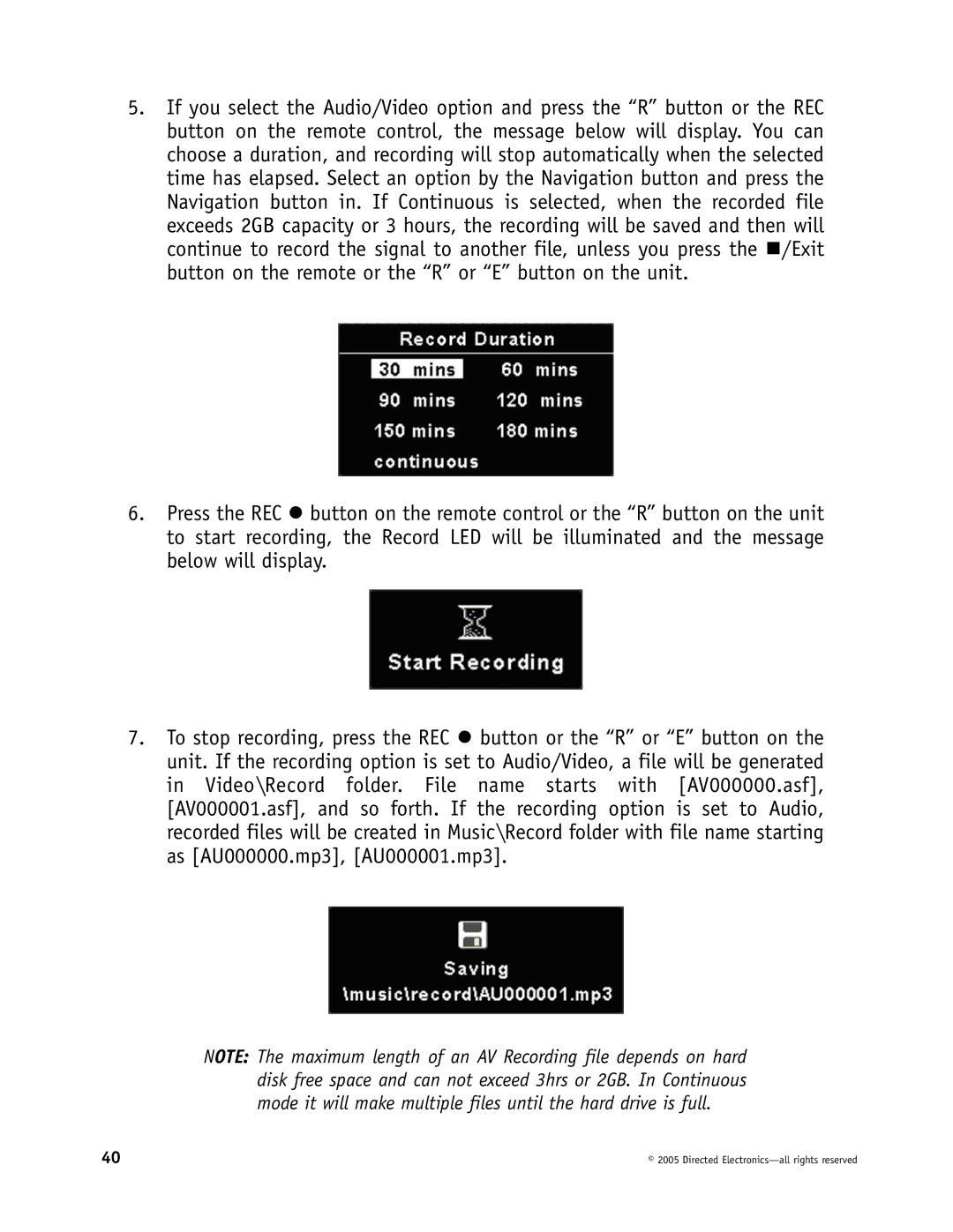 Directed Electronics OHV1202, OHV901, OHV1021 manual Directed Electronics-all rights reserved 