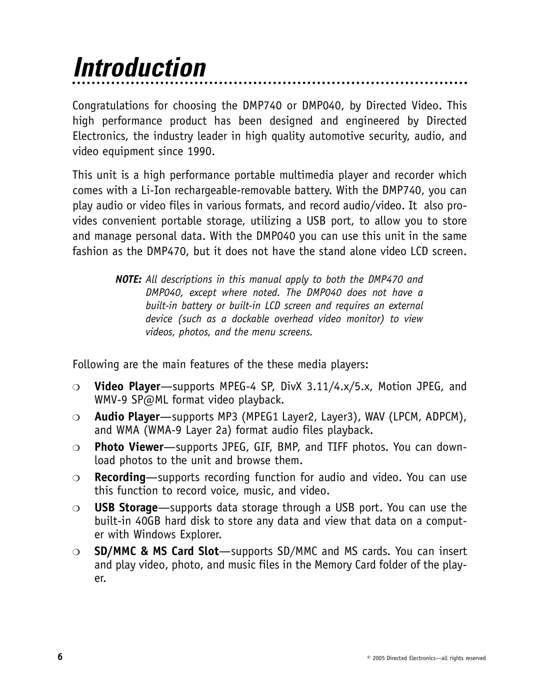 Directed Electronics OHV901, OHV1202, OHV1021 manual Introduction 