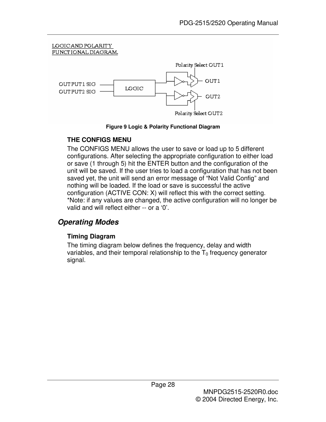 Directed Electronics PDG-2515/2520 manual Operating Modes 