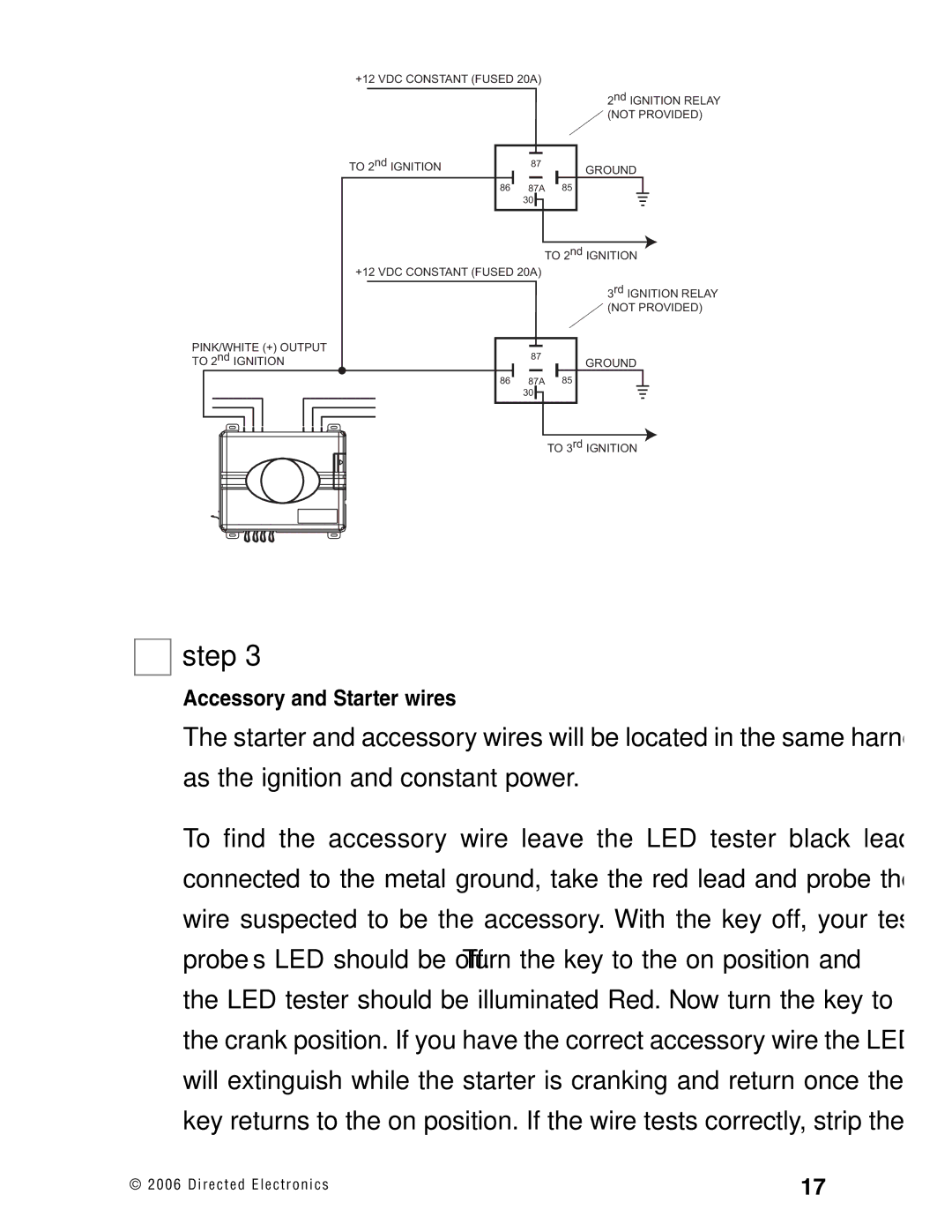 Directed Electronics Ready Remote manual Accessory and Starter wires 