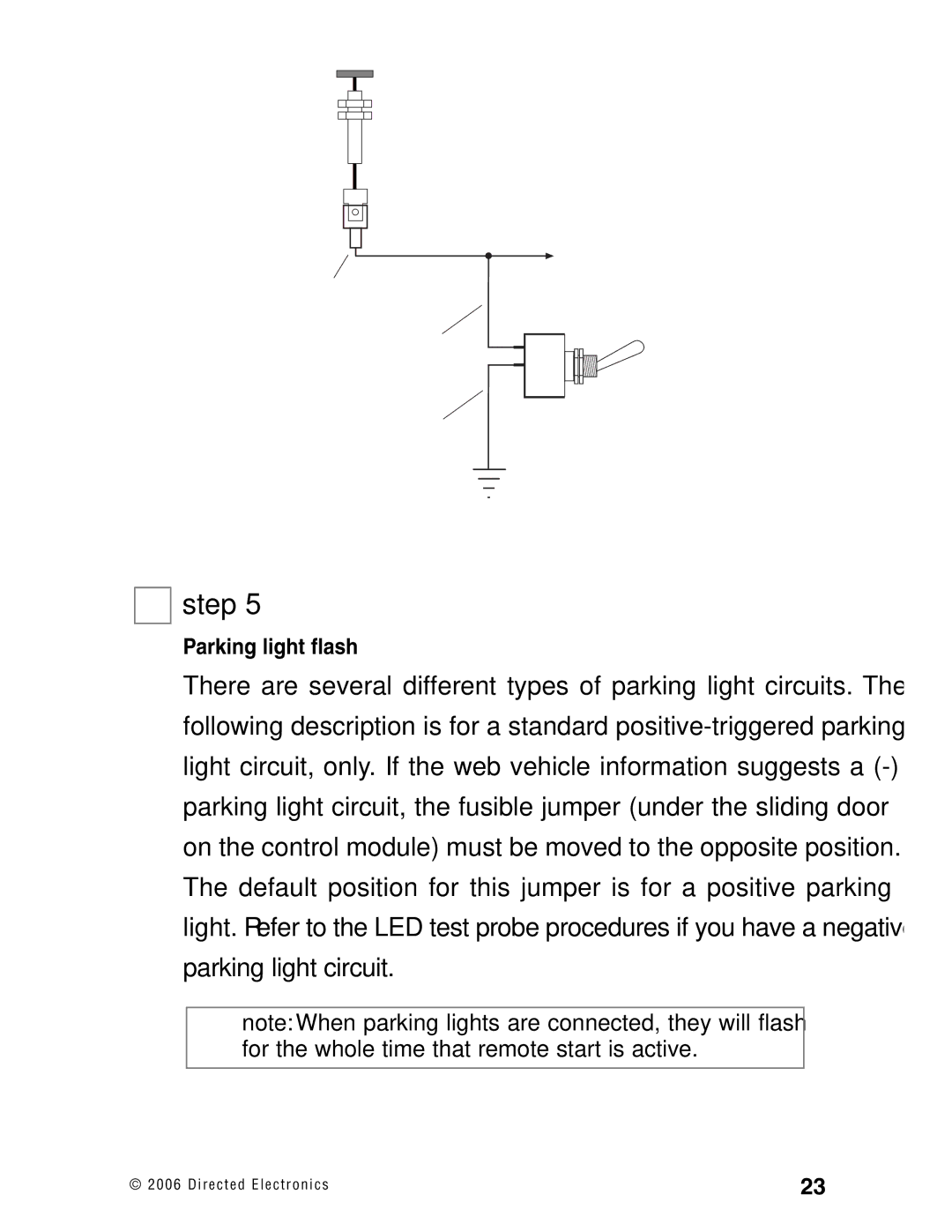 Directed Electronics Ready Remote manual Parking light flash 