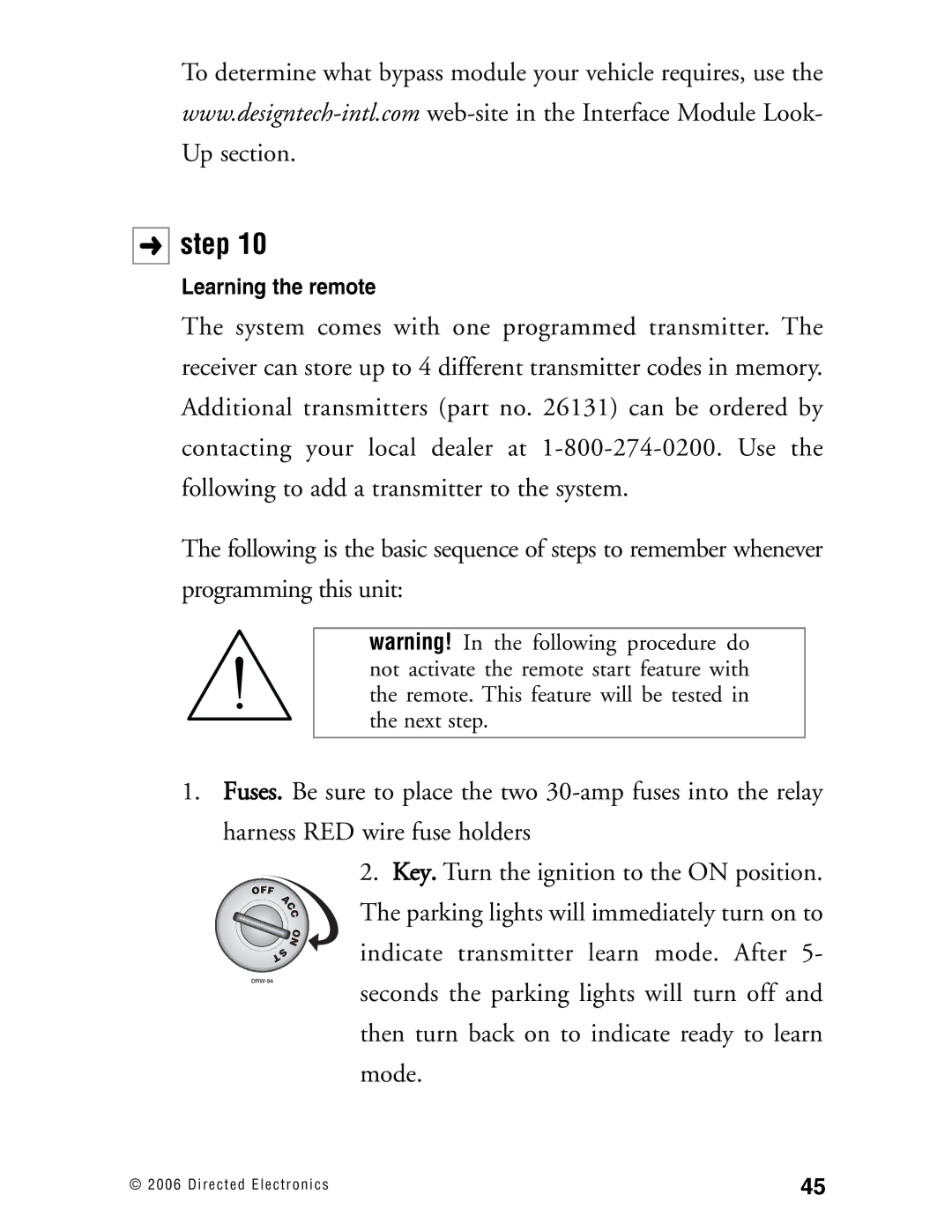 Directed Electronics Ready Remote manual Learning the remote 