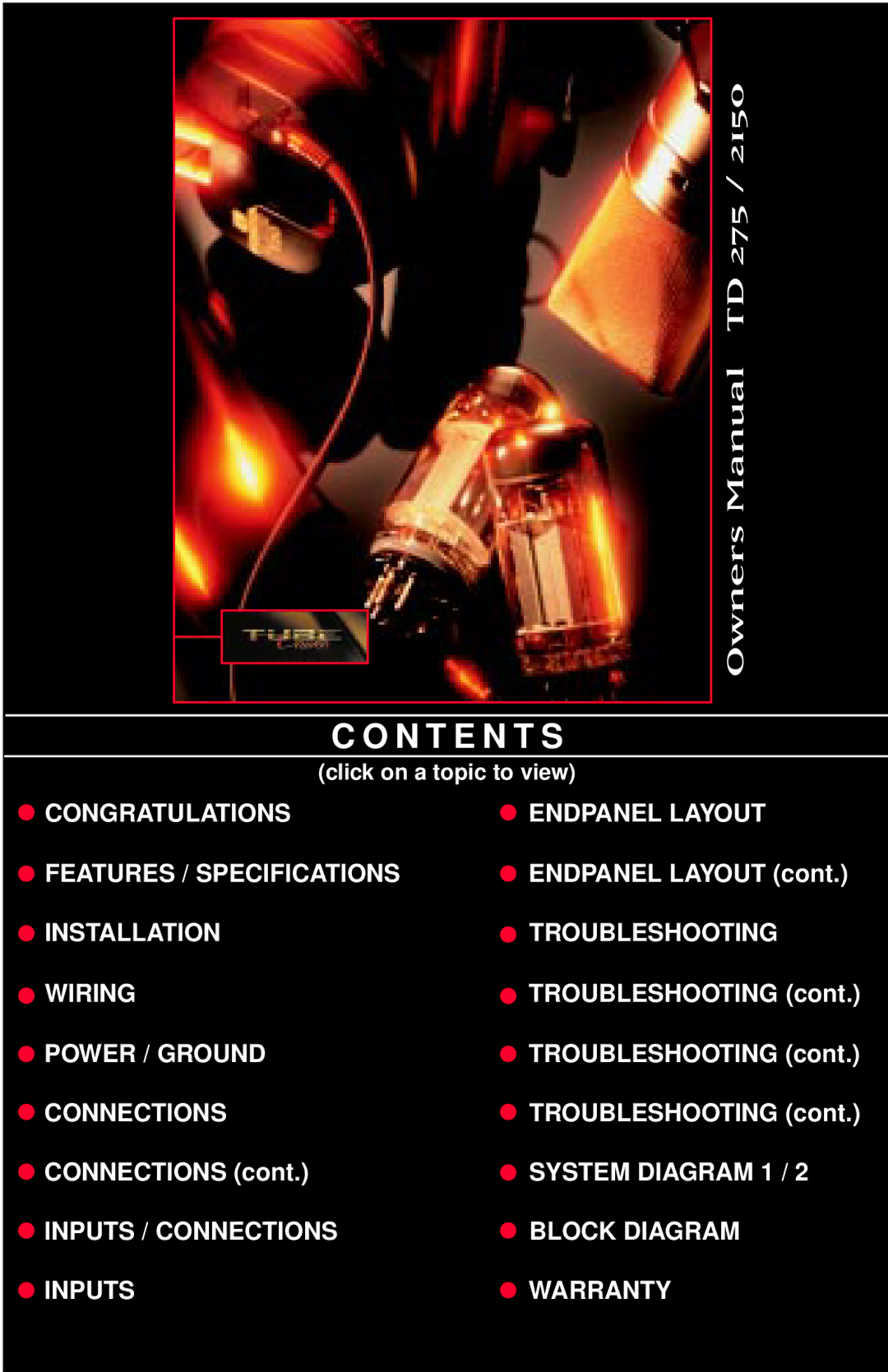 Directed Electronics TD275/2150 specifications N T E N T S 