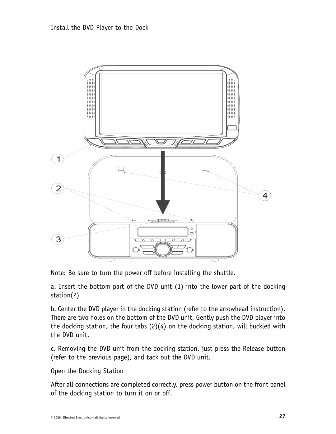 Directed Video DP1020 manual Directed Electronics-all rights reserved 