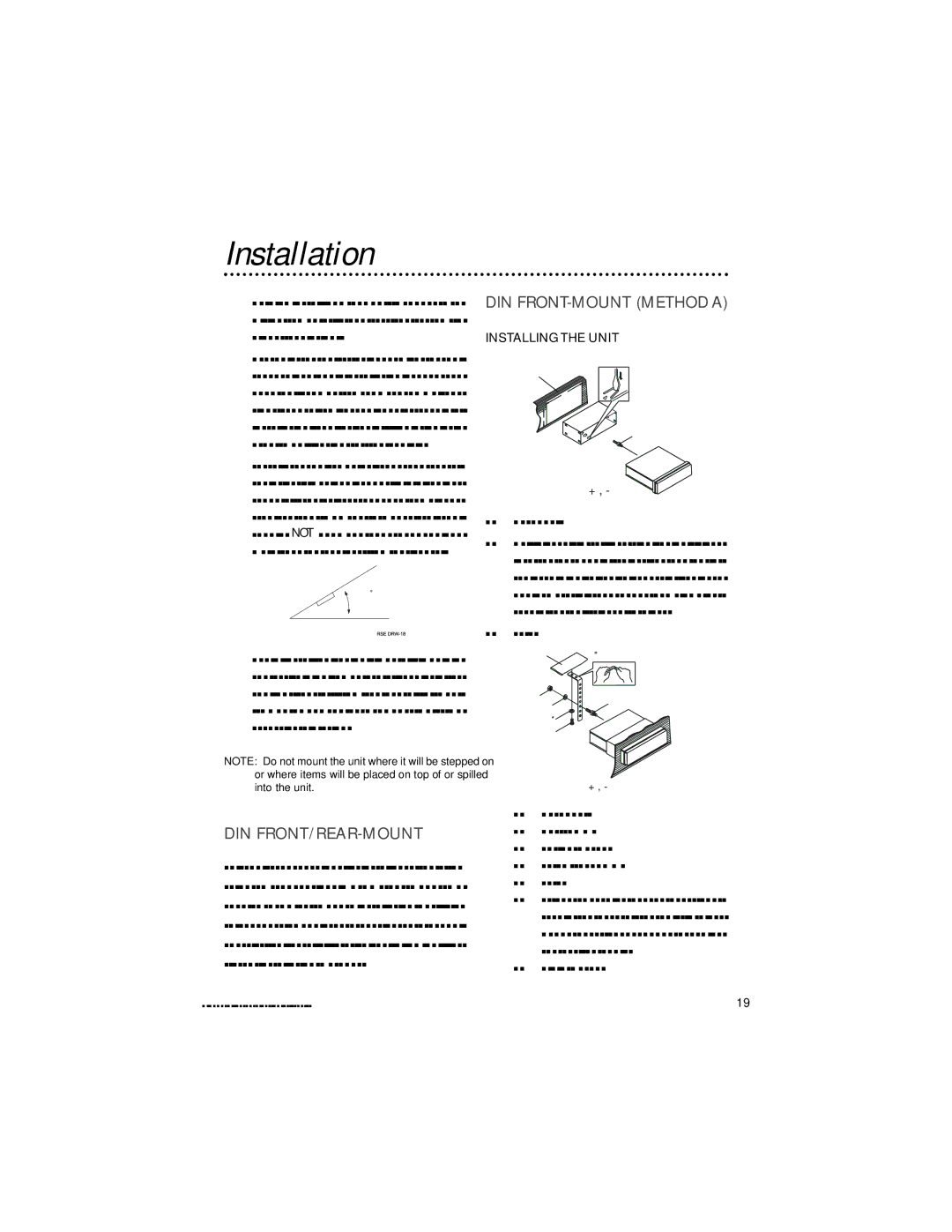 Directed Video DV2600 manual Installation, DIN FRONT-MOUNT Method a, Din Front/Rear-Mount, Installing the Unit 