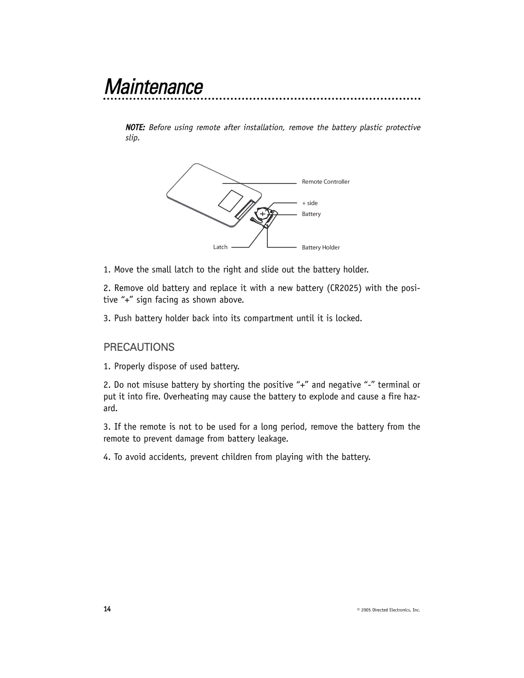 Directed Video HVM580 manual Maintenance, Precautions 