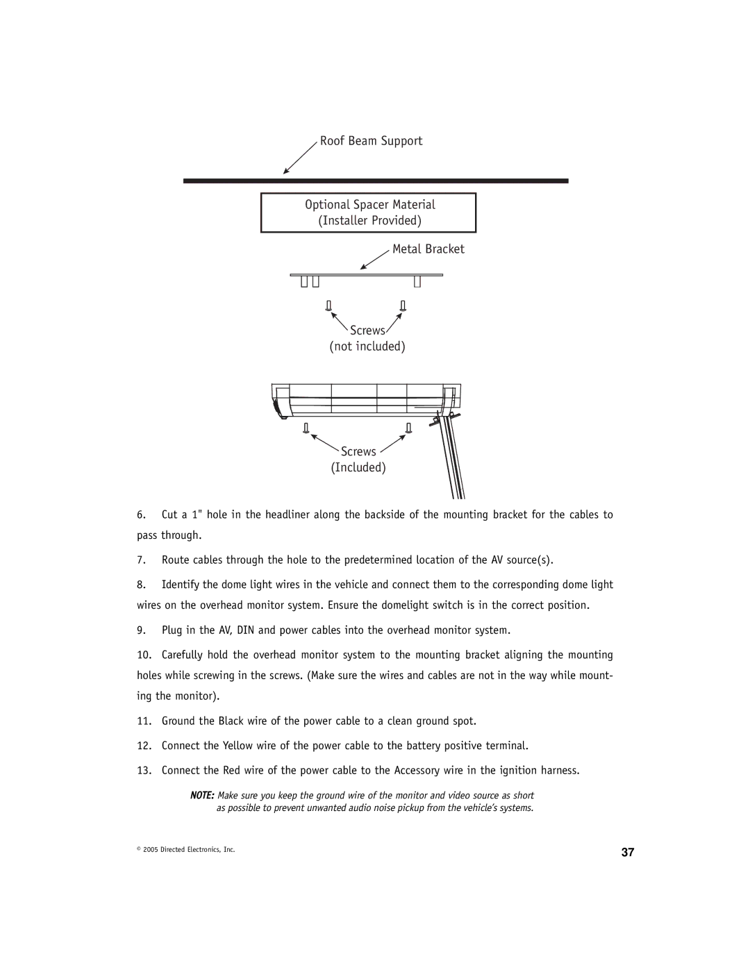 Directed Video OHD1021 manual Directed Electronics, Inc 