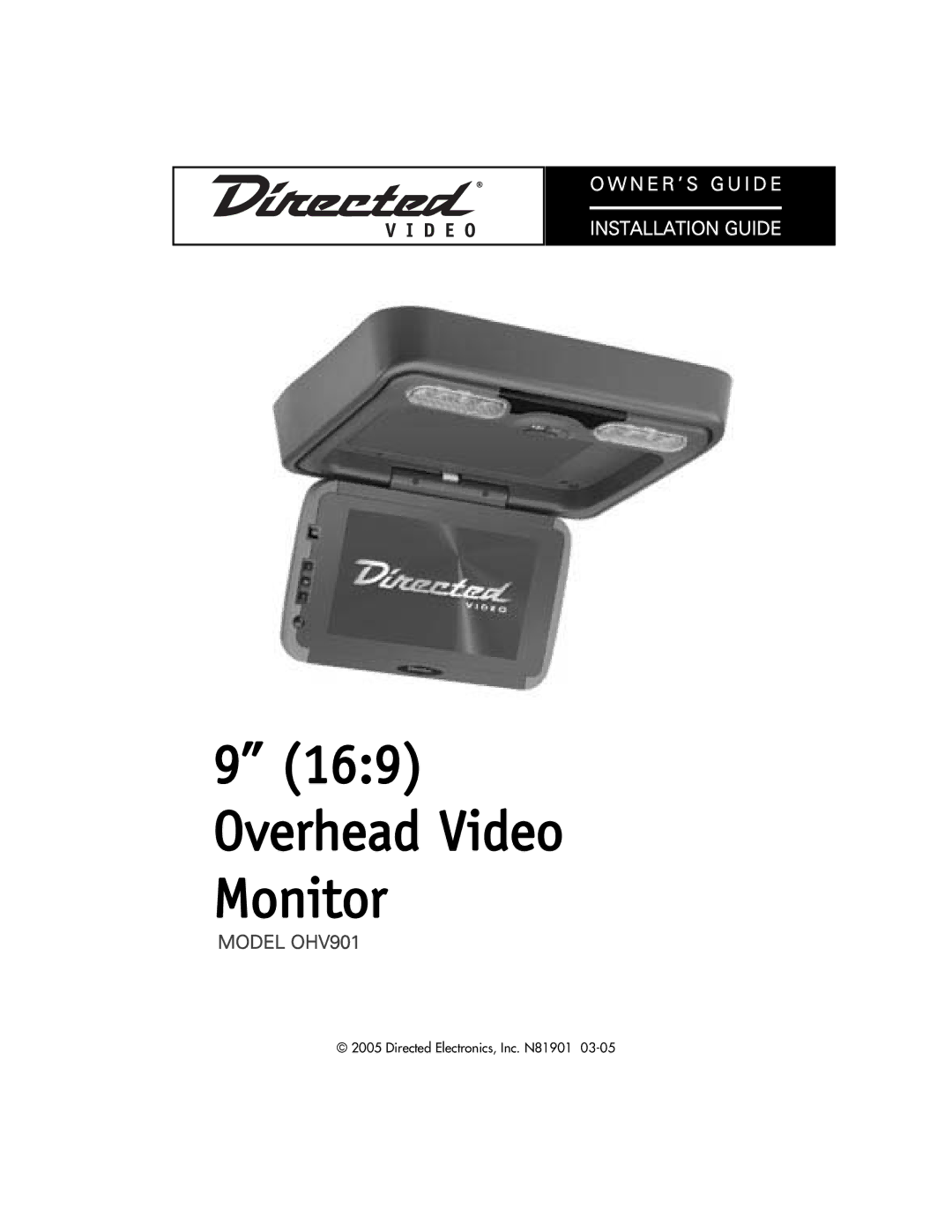 Directed Video manual Overhead Video Monitor, Model OHV901 