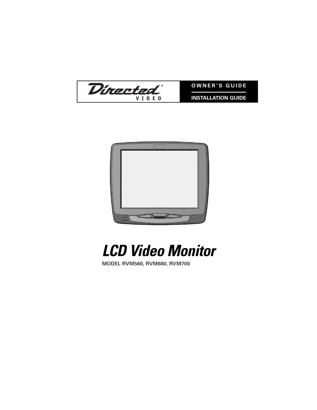 Directed Video RVM560 manual LCD Video Monitor 