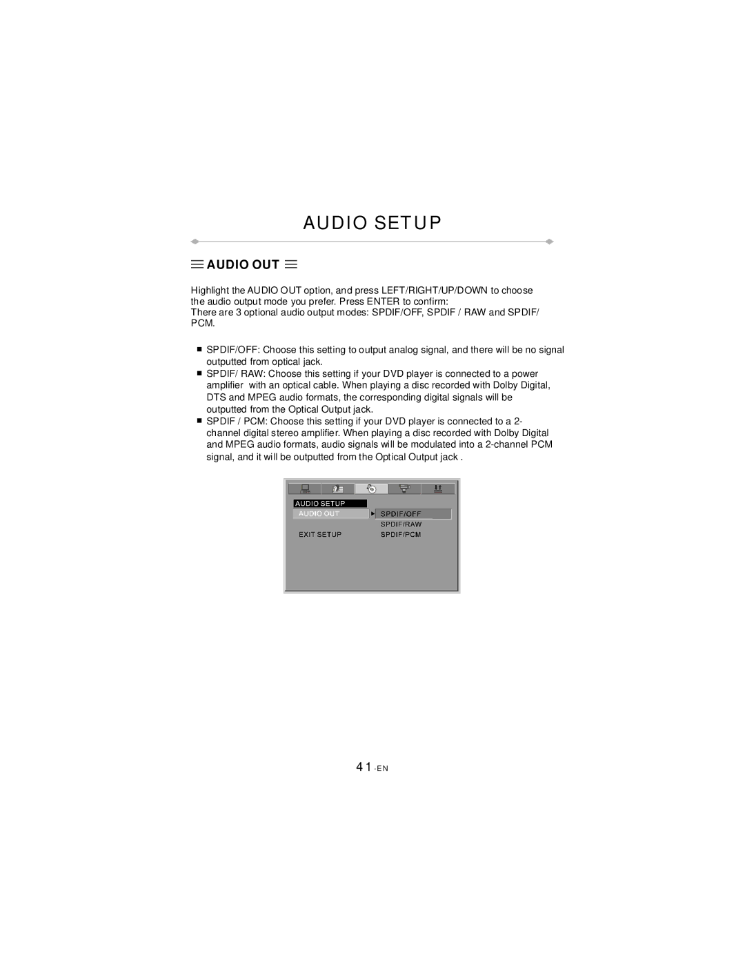 Directed Video TD850 manual Audio Setup, Audio OUT 