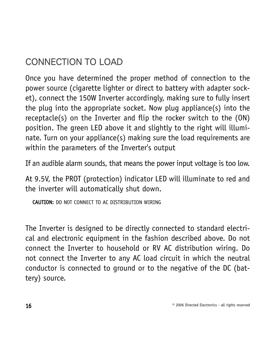 Directed Video VDC301 manual Connection to Load 