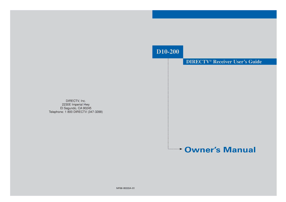 DirecTV D10-200 manual 