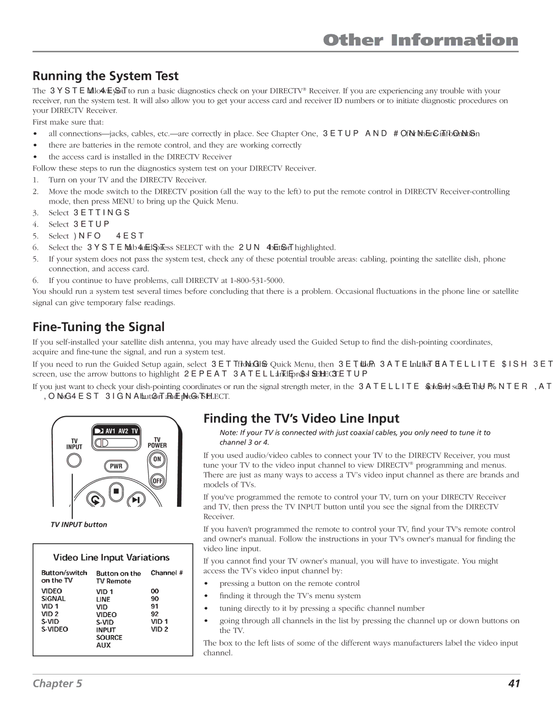 DirecTV D10 manual Running the System Test, Fine-Tuning the Signal, Finding the TV’s Video Line Input 