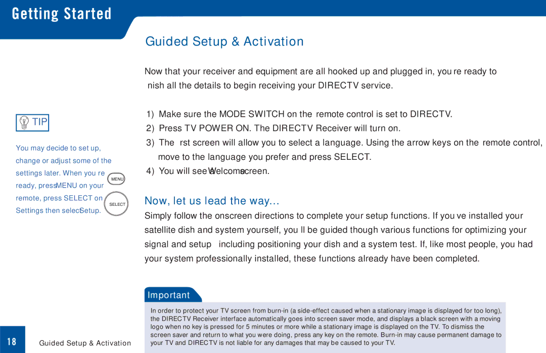 DirecTV D11 manual Guided Setup & Activation, Now, let us lead the way… 