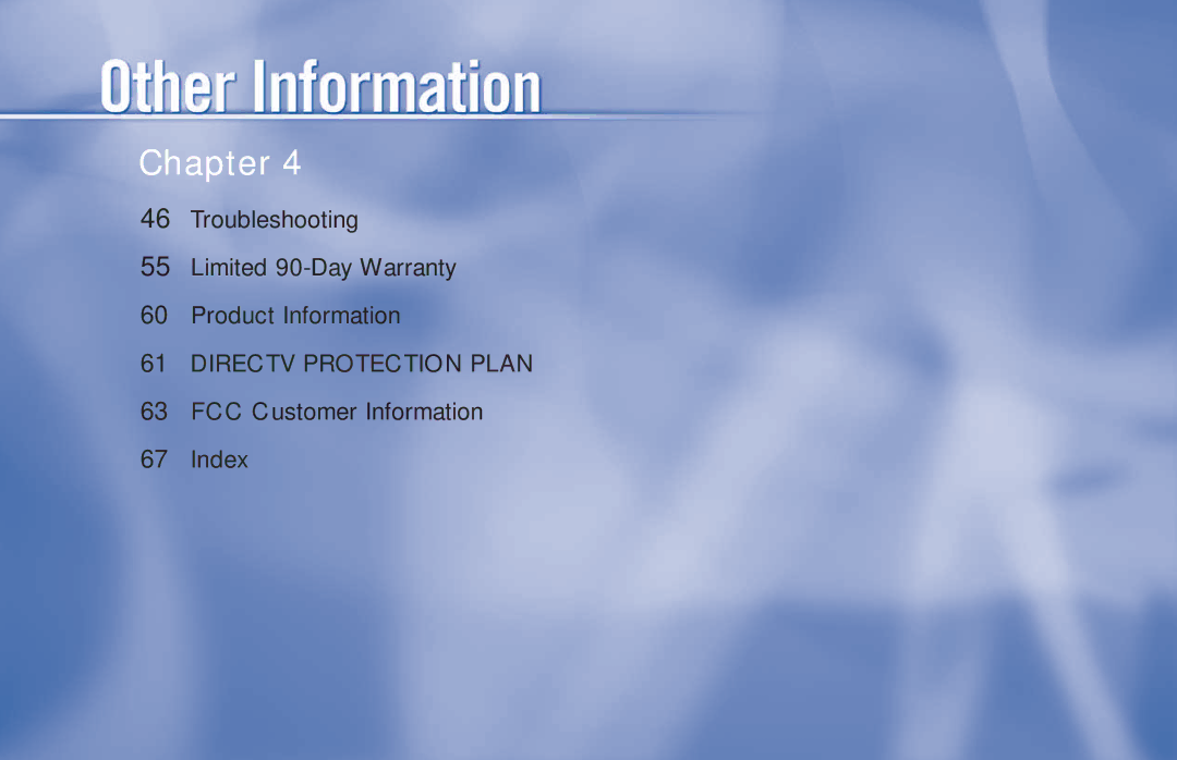 DirecTV D11 manual Directv Protection Plan 