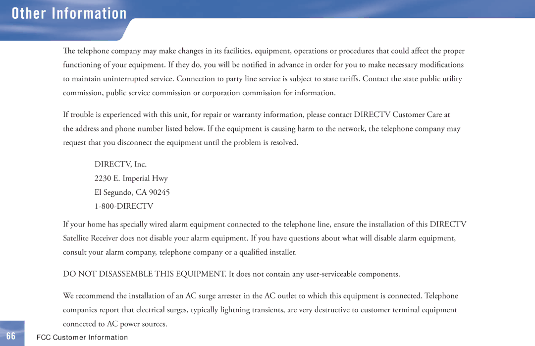 DirecTV D11 manual Directv 