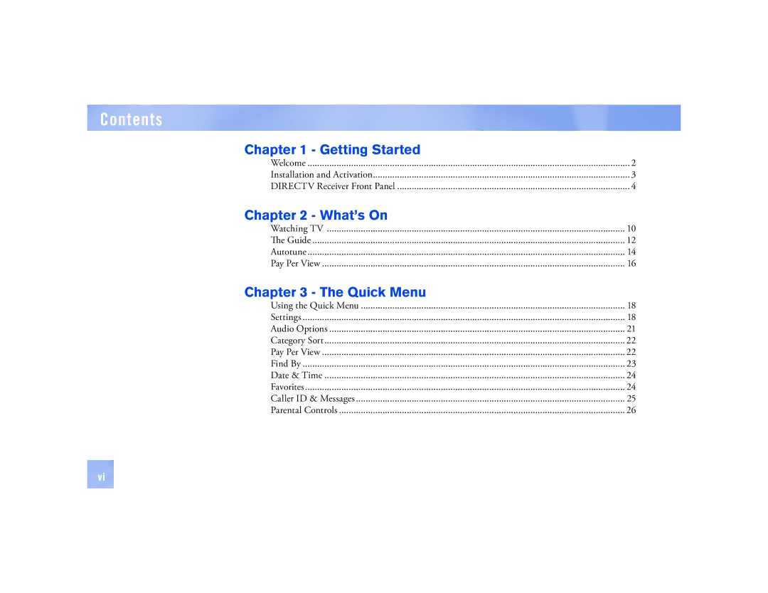 DirecTV D12 manual Contents 