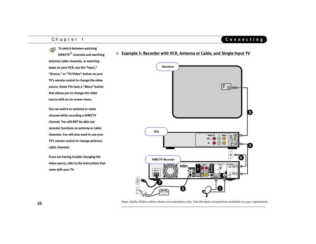 DirecTV Digital Satellite Recorder manual Vcr 