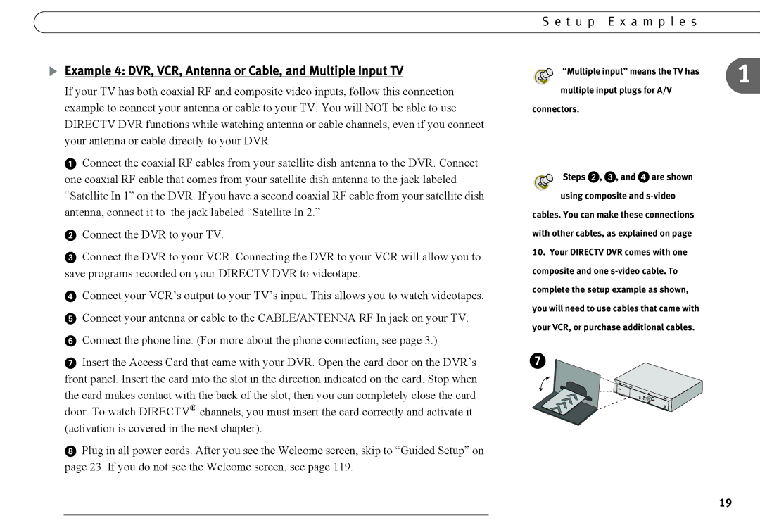 DirecTV DVR120, DVR40 manual Multiple input means the TV has 