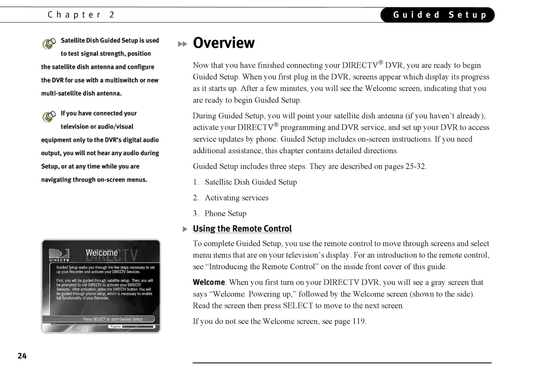 DirecTV DVR40, DVR120 manual I d e d S e t u p, Using the Remote Control 