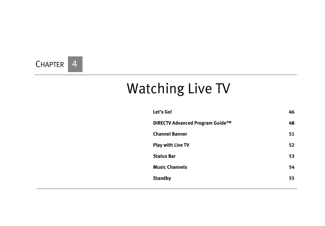 DirecTV DVR120, DVR40 manual Watching Live TV 