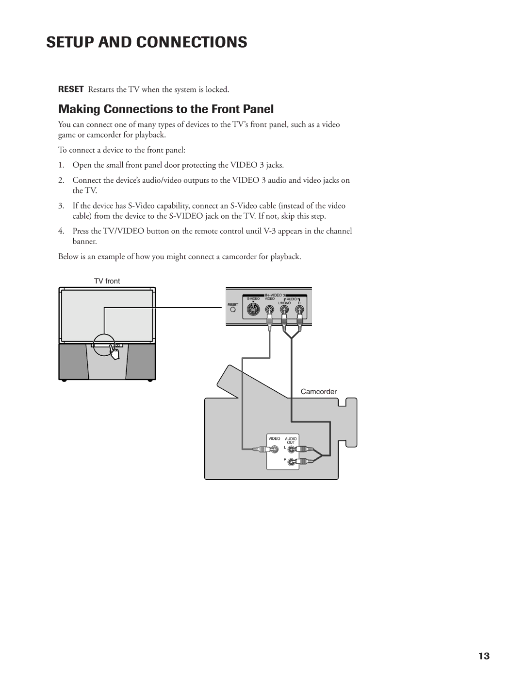 DirecTV DW65X91 owner manual Making Connections to the Front Panel 